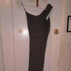 Zara | One Shoulder Chic Olive Green Dress